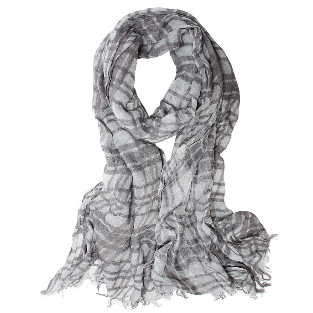 black and grey checkered scarf