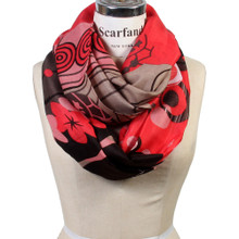 Vibrant Color Flower Print Infinity Scarf