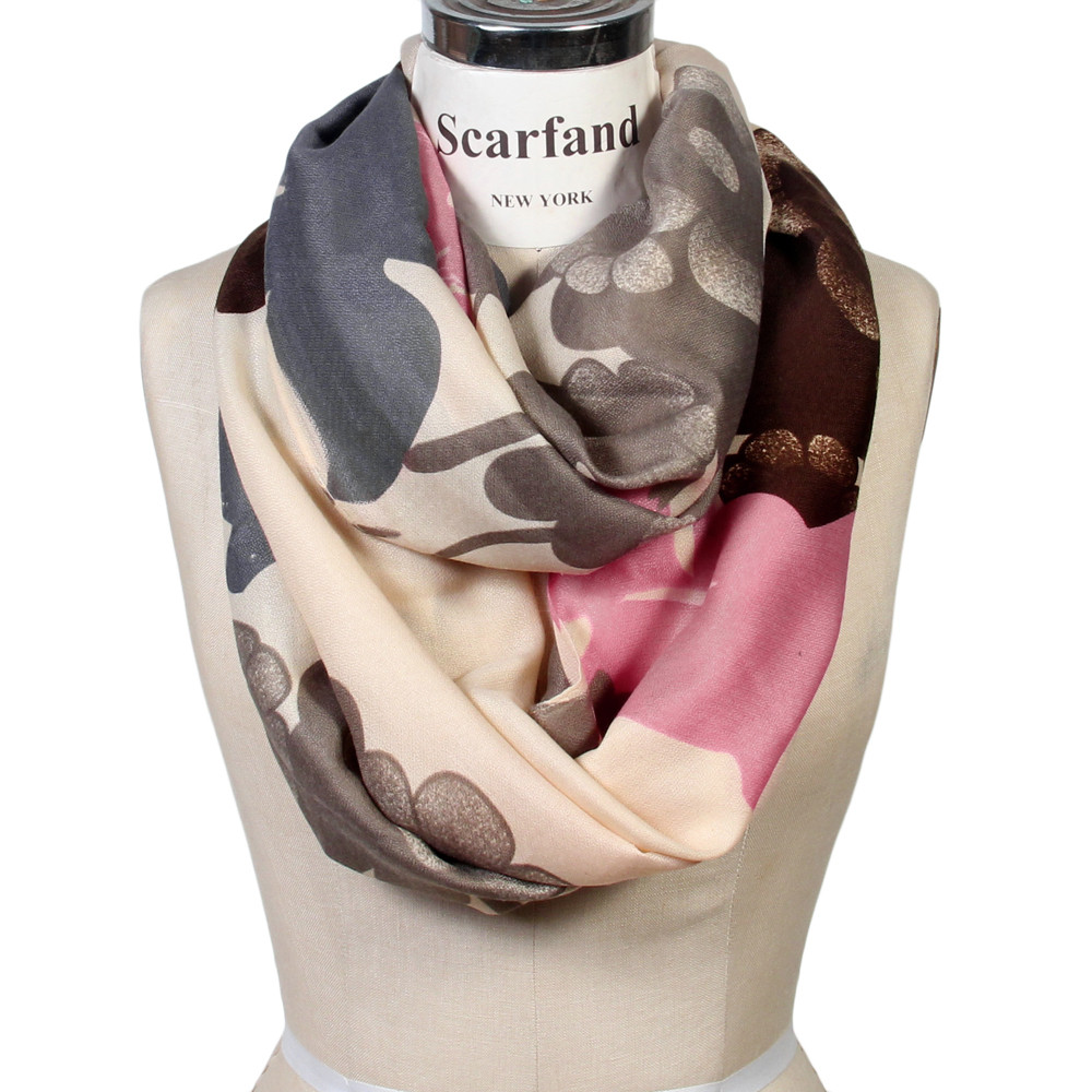 Different Colors Available Premium Floral Infinity Loop Scarf