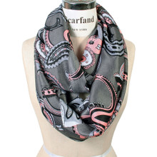 Vibrant Color Paisley Print Infinity Scarf