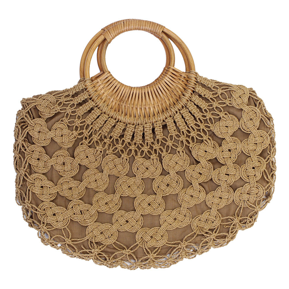 round basket weave bag