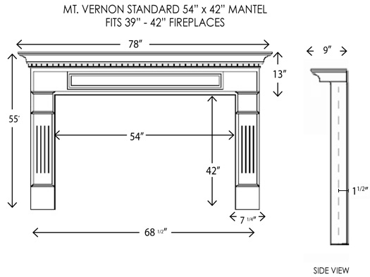 Wood Fireplace Mantels | Fireplace Mantles | Mt Vernon Standard ...