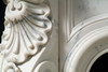 All the hairline details of the original marble mantel