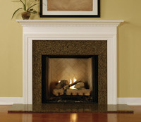 The Westin fireplace mantel shown in semi gloss white.