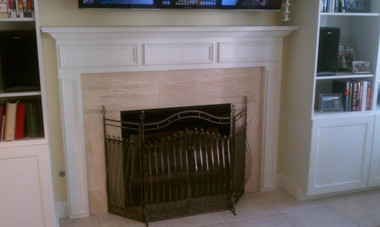 Our Danbury Fireplace Mantel was prominently featured in a living room remodeling project