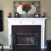 A custom white mantel was featured in this family room fireplace makeover! More images on our Testimonials page!
