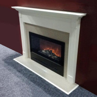 This St James mantel was sized to properly fit a HomeFire HF42 electric fireplace insert by Modern Flames