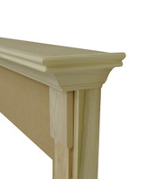 Shown with raise up protective edge trim in unfinished paint grade