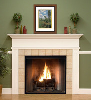 The Monticello mantel shown in semi gloss white.