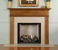 The Monticello Mantel in oak.