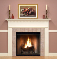 The Sterling mantel shown in semi gloss white.