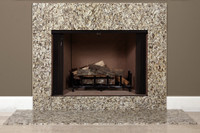 Santa Cecilia granite facing system shown with optional riser.