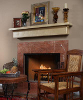 A shelf will compliment the marble surround.