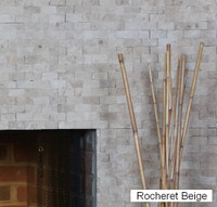 Rocheret Beige 1 x 3 split face tile.  Feature wall or fireplace surround facing.