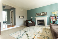 Before shot of fireplace area with Traditional raised panels