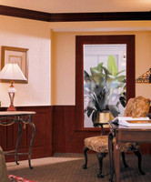 Riased panels wainscoting shown in cherry.