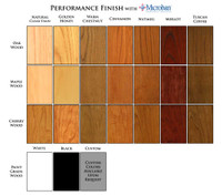 Color Chart For New England Classic Wainscoting (Classic Rustic only available in Maple) with Performance antimicrobial finish,