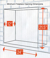The minimum firebox dimensions to accept the DFI2310 Dimplex Fireplace Insert.