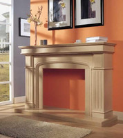 Egyptian Beige Marble Mantel - cabinet configuration accepts the SD33 electric fireplace