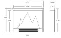 The 33" Electric Fireplace insert is included with the Mayfair limestone mantel package, nicely fitting inside the 41" mantel opening width.