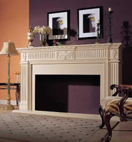 Royale Botticino Marble Mantel - ivory and light beige coloring