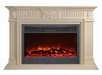 This beautifully detailed mantel is available in two sizes, including a 78" width mantel shelf featuring our SD45 45" electric fireplace. In beautifully polished Royal Botticino marble.