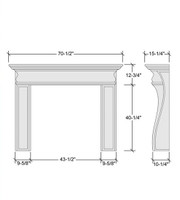 Specifications for the Crest stone mantel.