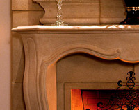 Detail image of the Lorraine stone mantel.