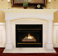 Barton Stone Mantel, facing and hearth