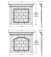 Overmantels are adjustable in height.