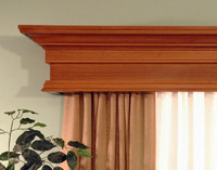 Detail image of the wood cornice.