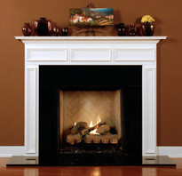 The Danbury mantel features picture frame molding on the legs and breast plate.
