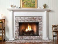 Appliqies add a special design element on the breat plate of the Georgian fireplace mantel.