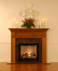 The Hampton fireplace mantel has special design elements on the breast plate.