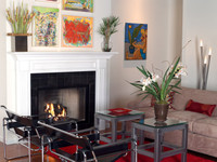 The Harrisburg Fireplace Mantel shown with black granite.
