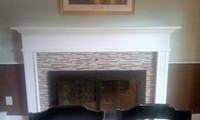 A consumer was happy to send us this image of their fireplace mantel, after their new mantel was installed