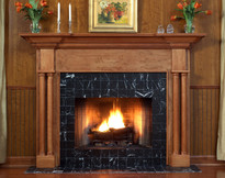 Solid columns and large crown molding makes the Princeton mantel an excellent choice.