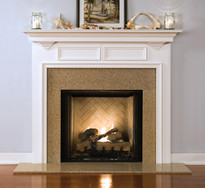The Williamsburg has a traditional look with the picture frame molding and corbel brackets.