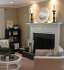 The traditional Williamsburg mantel, painted white