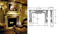 Chapelle Louis XV French Stone Fireplace mantel
