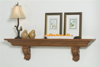 The Arcadian mantel shelf is available in paint grade or oak.