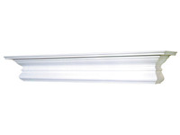 Beautifully curved crown molding marks our Courtyard Mantel Shelf, available in paint or stain grade woods, and a selection of finish options.  Overall Shelf Height is 9 1/4."