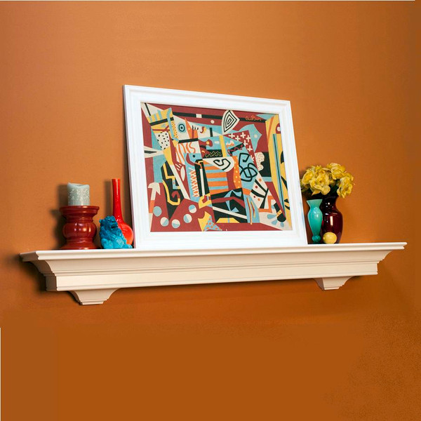 Lynlee shelf has decorative corbels attached