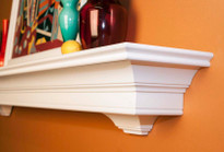 Lynlee shelf has decorative corbels attached
