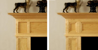 Optional No Recessed Panel Trim vs. the standard mantel with Recessed Panel Trim