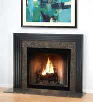 The Contemporary fireplace is shown here without the shelf.