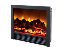 Detailed view of our SD27" Electric Fireplace that comes with wide trim to act as a surround.