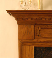 Eye-catching dentil molding under the top shelf.