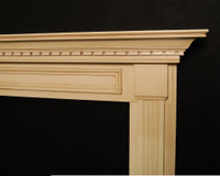 Mocha Glaze Finish on the Harrisburg Mantel. Pale yellow with brown glazed detailing... see color chart