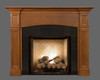 The Hartford mantel is shown here with Absolute Black granite